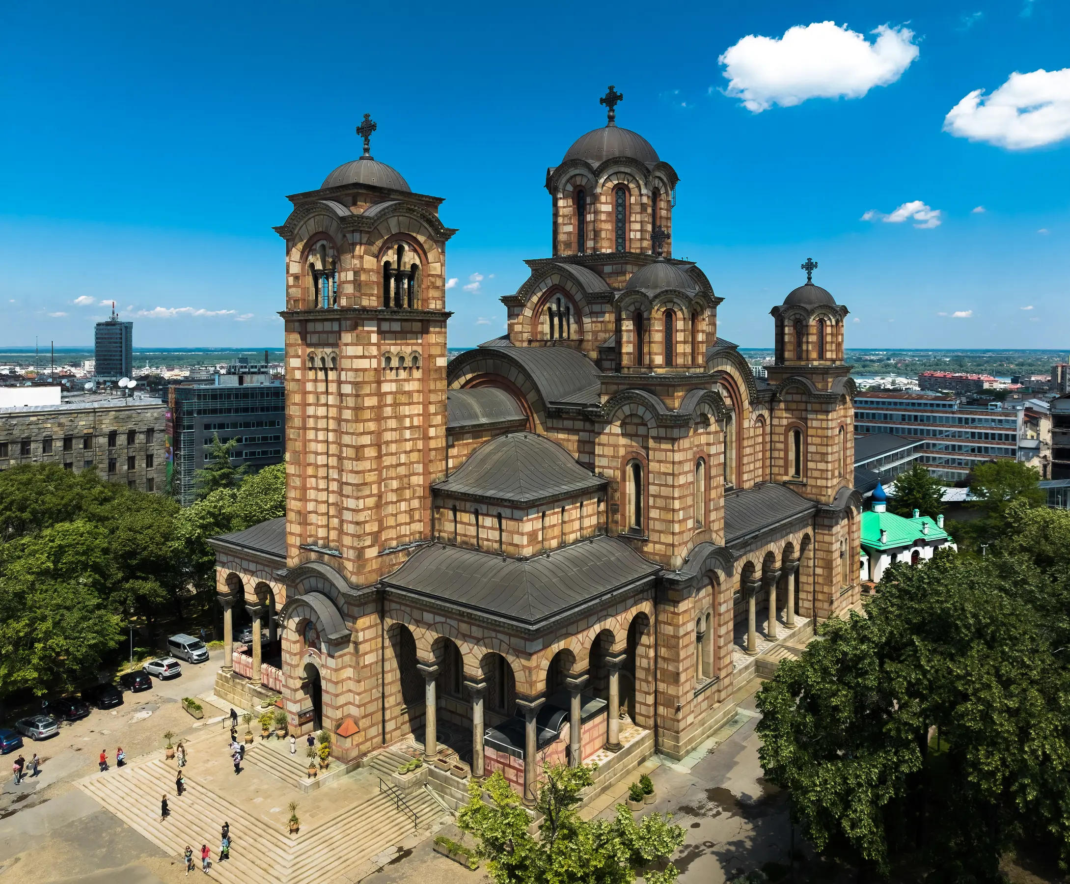 Crkva Svetog Marka u Tašmajdanskom parku, pogled iz vazduha