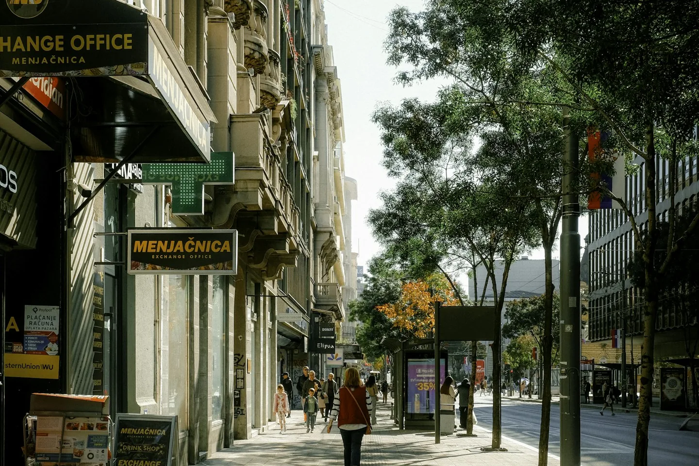 Drvored i fasade u beogradskoj ulici